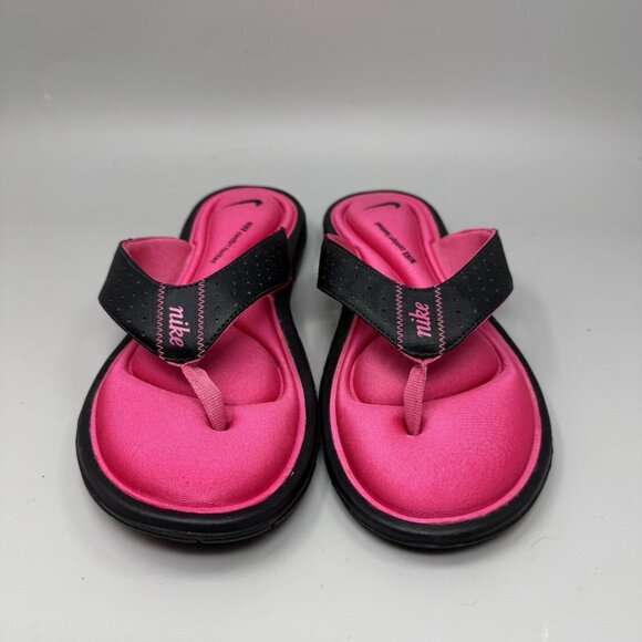 Nike Comfort Footbed Women's 11 Thong Sandals Flip Flops Black & Pink - Picture 4 of 7